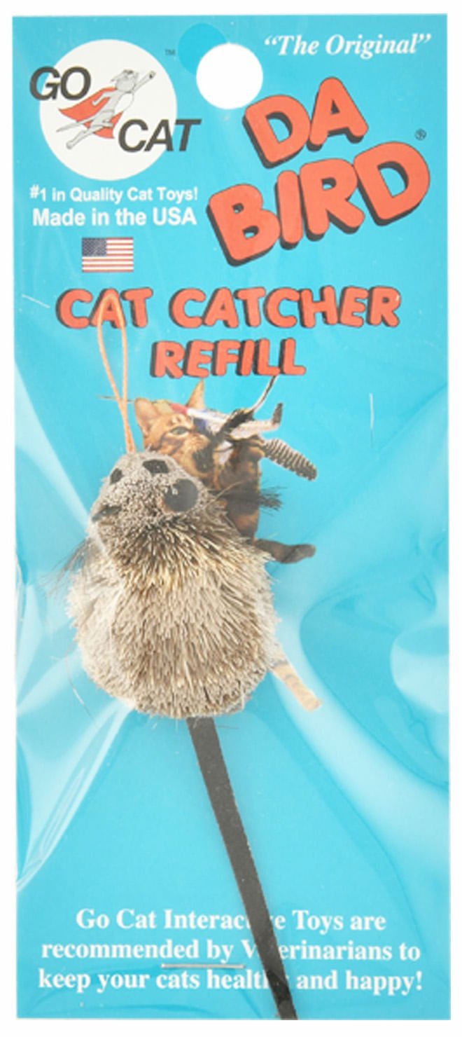 Go Cat Teaser Cat Catcher Wand Toy (& Replacement Mouse) - GCFAC - Teaser Wand & Mouse Toy - 1