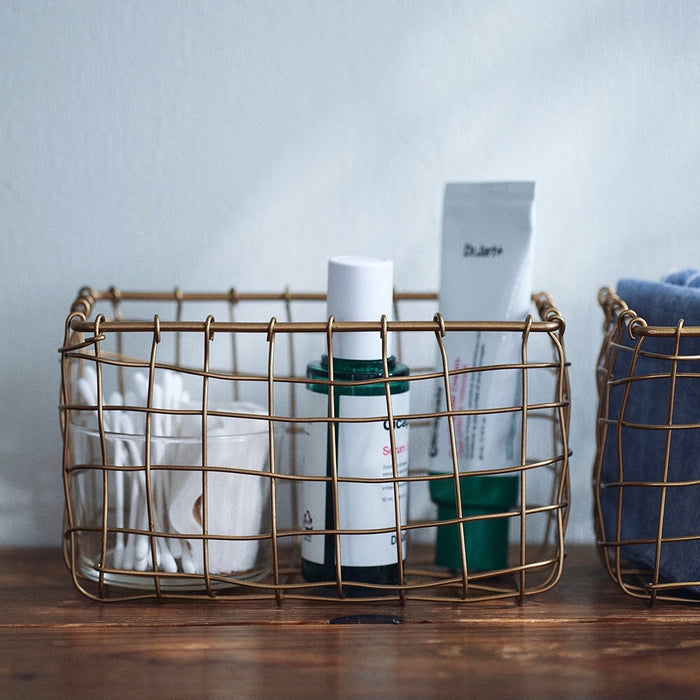 Gold Wire Basket | Rectangle