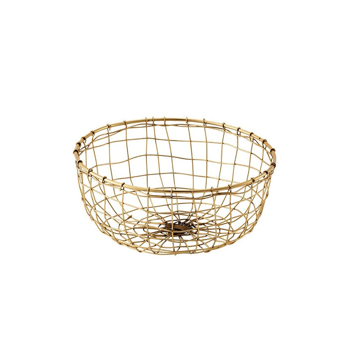 Gold Wire Basket Round Shallow M