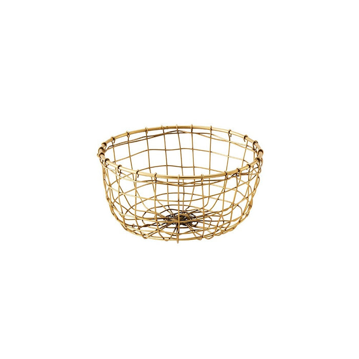 Gold Wire Basket Round Shallow S