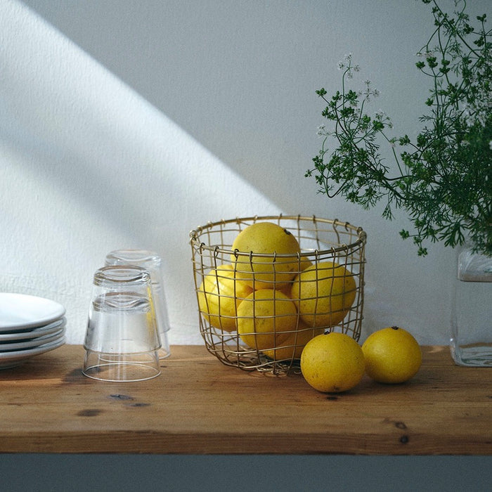 Gold Wire Basket | Round Small