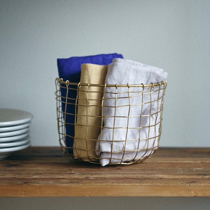 Gold Wire Basket | Round Small
