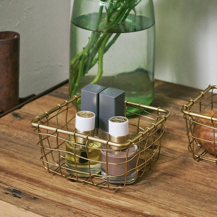 Gold Wire Basket Square S