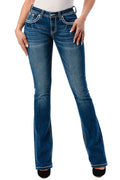 Grace in LA Women's Western Americana Wing Embellished Mid Rise Bootcut Jeans - GLA25 - 27 - 1