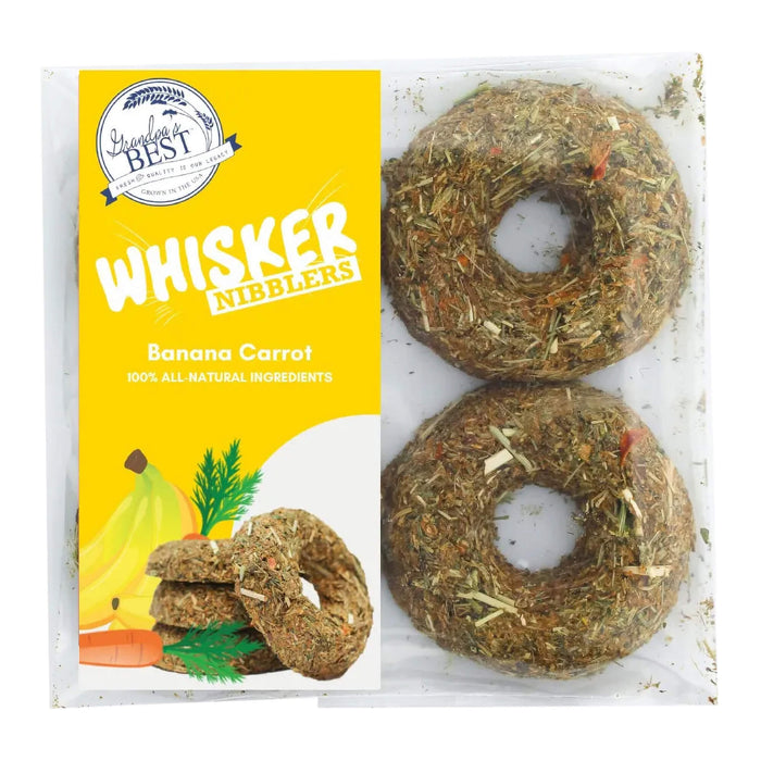 Grandpa's Best Whisker Nibblers Treats - 010BEST-WNBCT - Timothy Hay with Banana and Carrot - 1