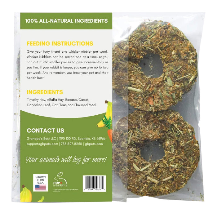 Grandpa's Best Whisker Nibblers Treats - 010BEST-WNBCT - Timothy Hay with Banana and Carrot - 2