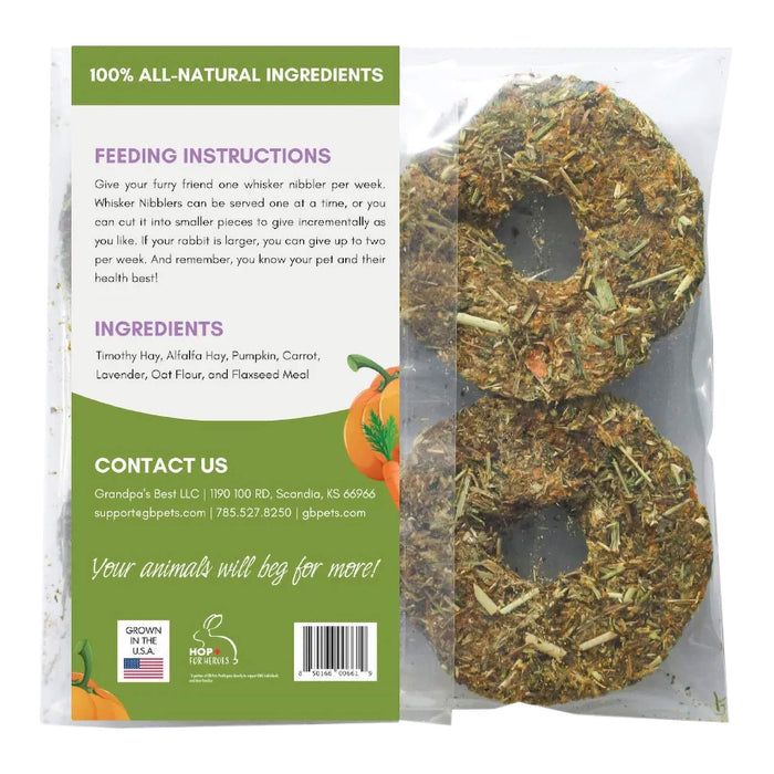 Grandpa's Best Whisker Nibblers Treats - 010BEST-WNPCT - Timothy Hay with Pumpkin and Carrot - 4