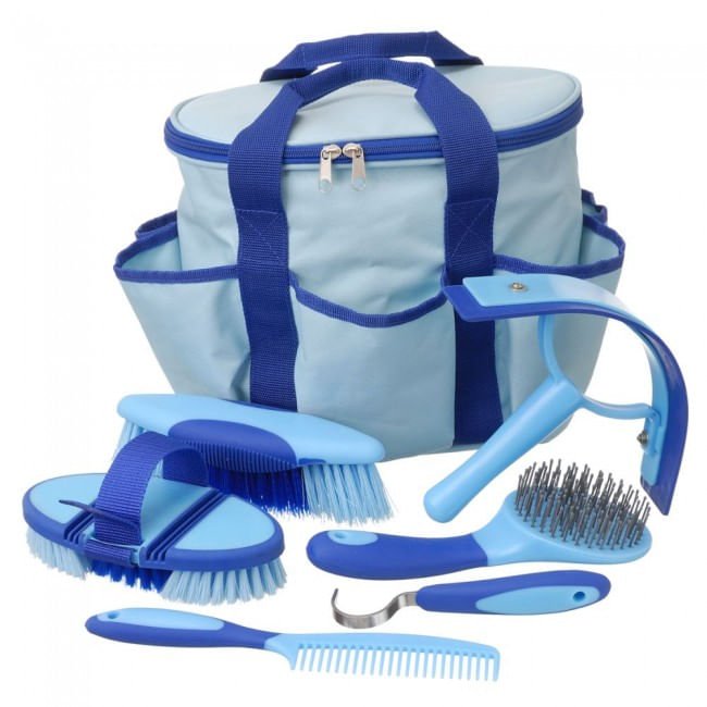 Great Grips 6 Piece Horse Grooming Kit with Bag - JTI2X - Blue - 2