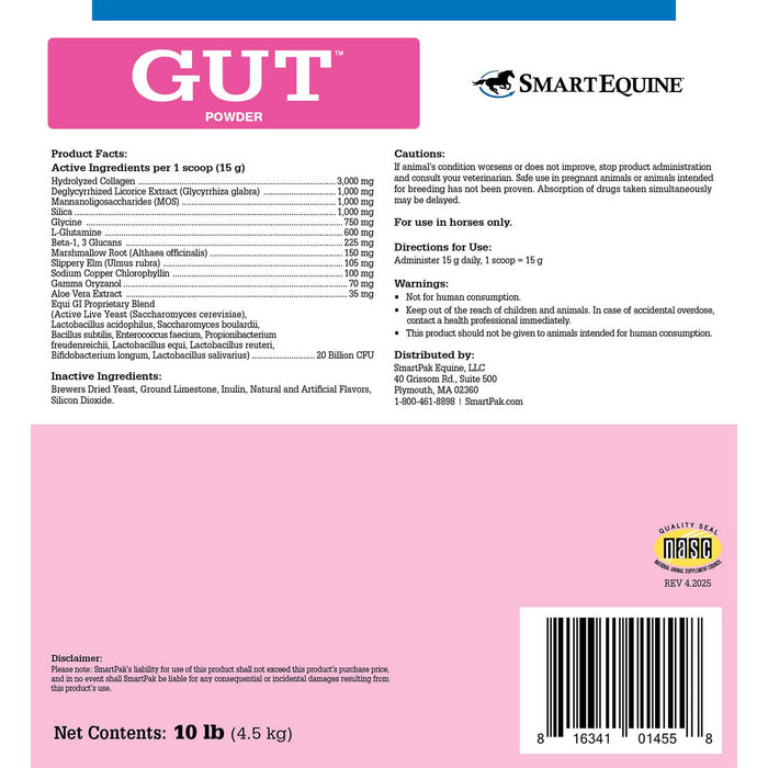 GUT, Digestive & Stomach Support Supplement for Horses, Powder - SMAN - 10 lb - 7