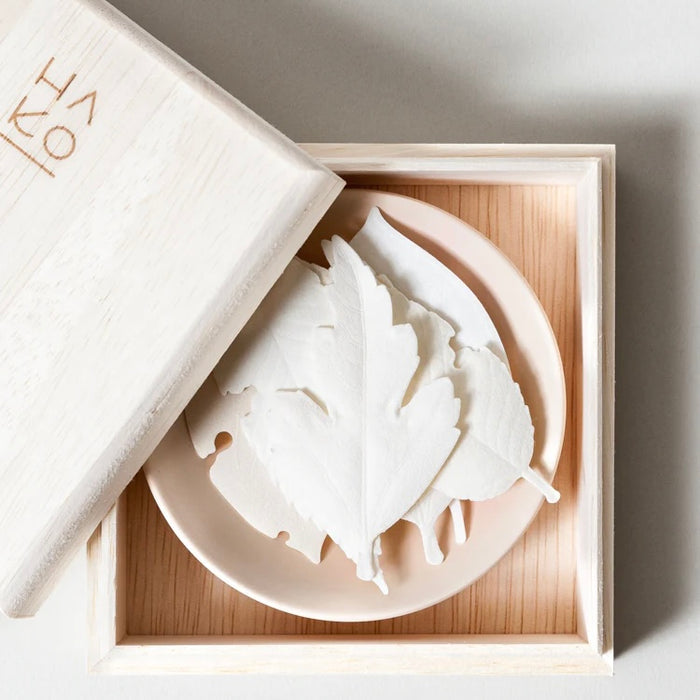 HA KO Paper Leaf Incense - Set of 6 w/ Dish