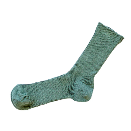 Hakne Linen Ribbed Socks | Malachite (2026 Seasonal Color)