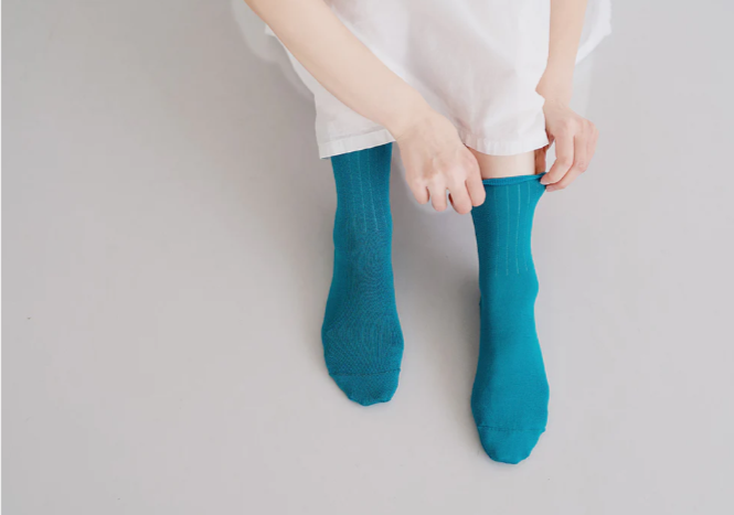 Hakne Silk Cotton Socks | Malachite (2026 Seasonal Color)