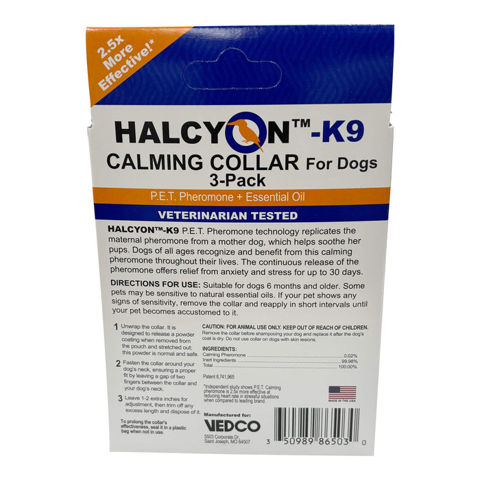 Halcyon K9 Calming Collar for Dogs - VEDBN - 3pk - 5