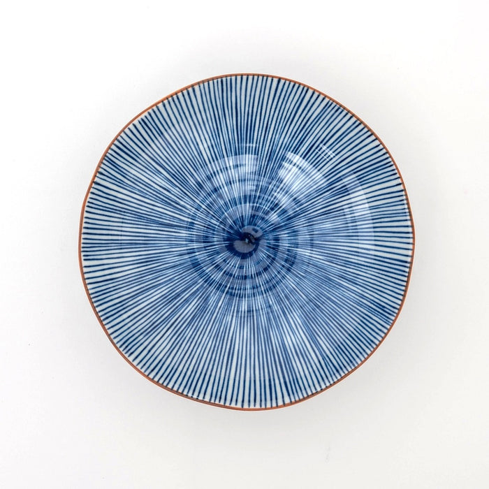 Handmade Indigo Tokusa Shallow Bowl