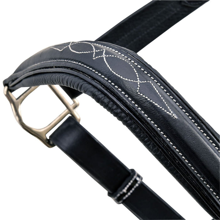 HDR Stress Free Fancy Stitch Leather Halter - J0AC6 - Black - Cob - 4
