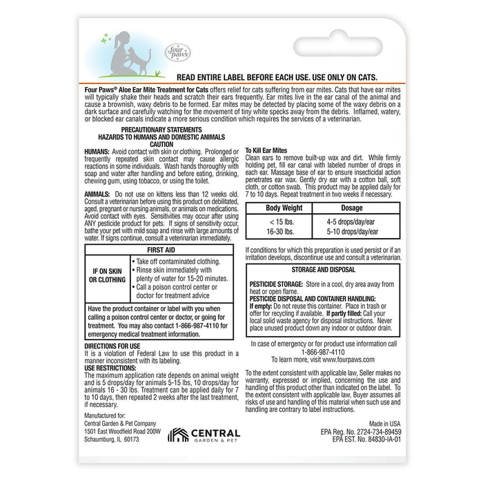 Healthy Promise Aloe Ear Mite Treatment For Cats, 0.75 oz - 39A1T - .75oz - 2