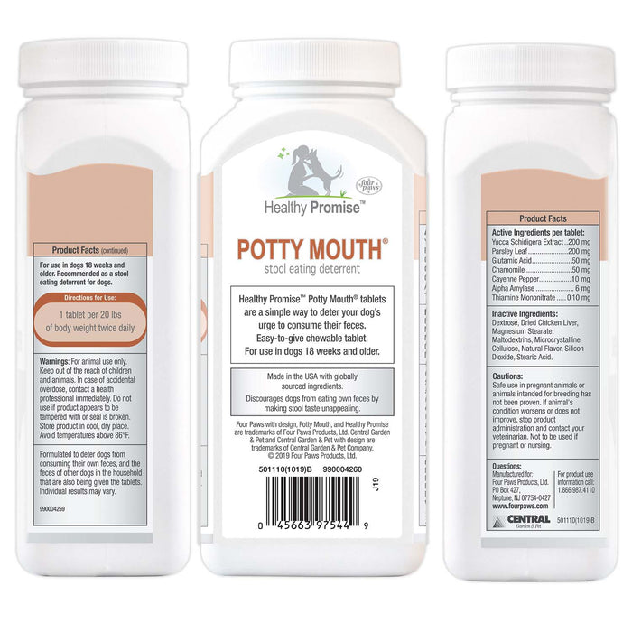 Healthy Promise Potty Mouth Tablets, Coprophagia Stool Eating Deterrent for Dogs, 90 ct - 39XF - 90ct - 2