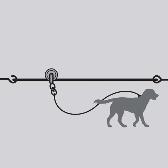 Heavy Weight Dog Trolley Exerciser, Silver - 39WY - 100 ft - 5