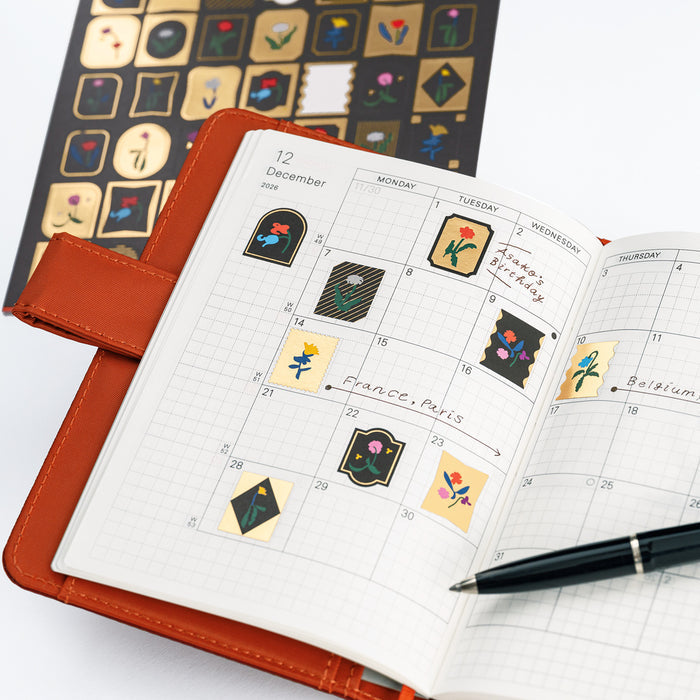 HOBONICHI 2027 | Yoshie Watanabe: Foil-Stamped Stickers (Petit Bloom)