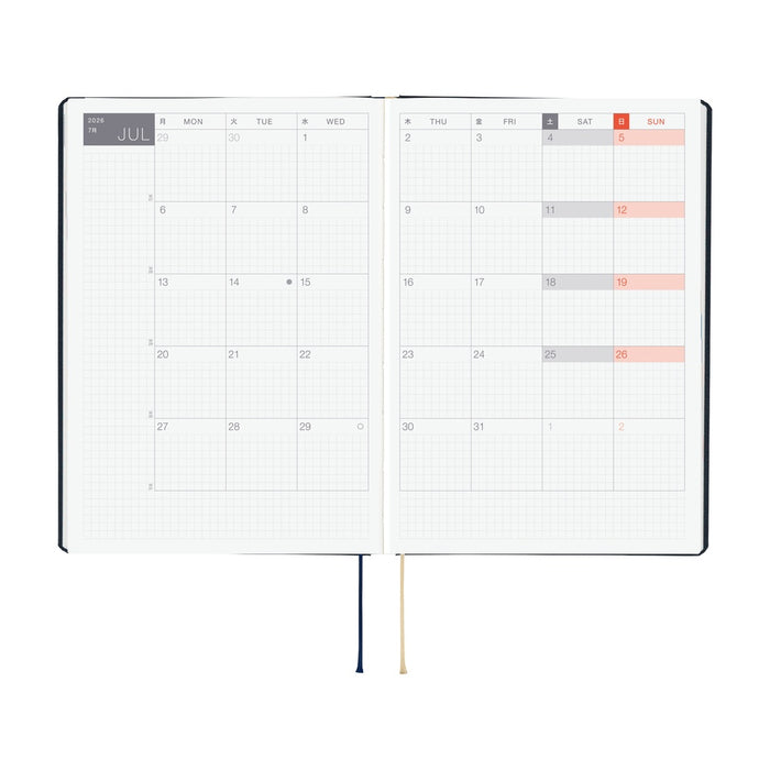 HOBONICHI TECHO 2027 | A5 HON | Slash: Navy (English)