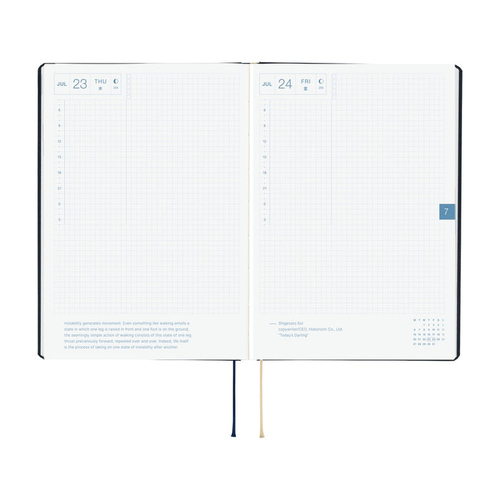 HOBONICHI TECHO 2027 | A6 HON | Slash: Navy (English)