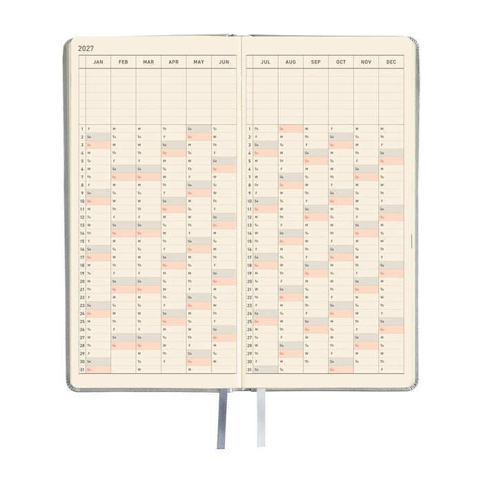 HOBONICHI TECHO 2027 | WEEKS | Leather: Noble Silver