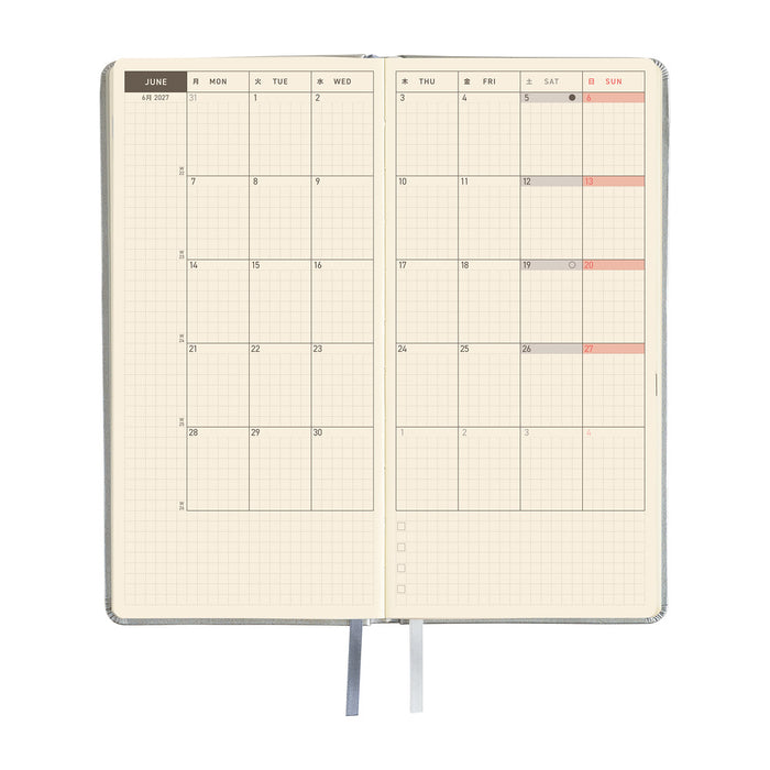 HOBONICHI TECHO 2027 | WEEKS | Leather: Noble Silver