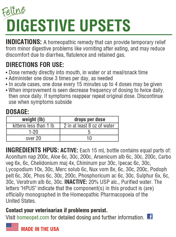HomeoPet Digestive Upsets Feline, 15 mL - NVB7 - 2