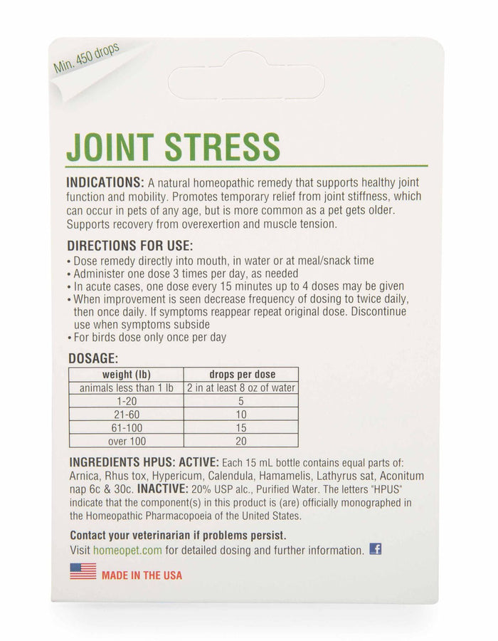 HomeoPet Joint Stress Pet Joint Supplement, 15 mL - NVA2 - 2