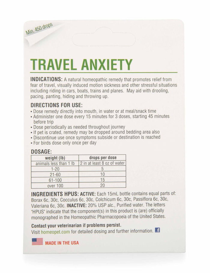 HomeoPet Travel Anxiety, 15 mL - NV1C - 2