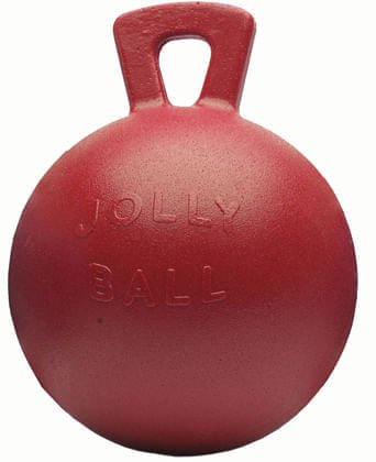 Horseman's Pride Scented Jolly Ball 10" Horse Toy – Durable, Chew - Resistant Equine Enrichment Ball for Outdoor Fun - H7B1 - Red (Strawberry) - 1