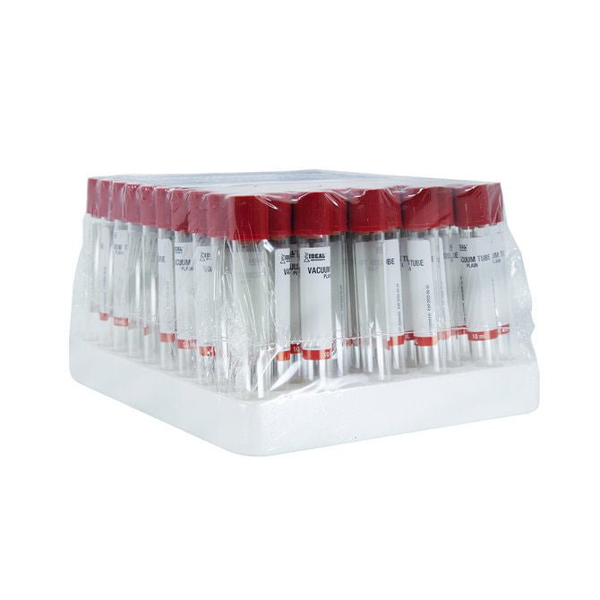 Ideal Blood Collection Vacuum Tubes, 100 ct - NE2T - Red - 3mL - 100 ct - 3