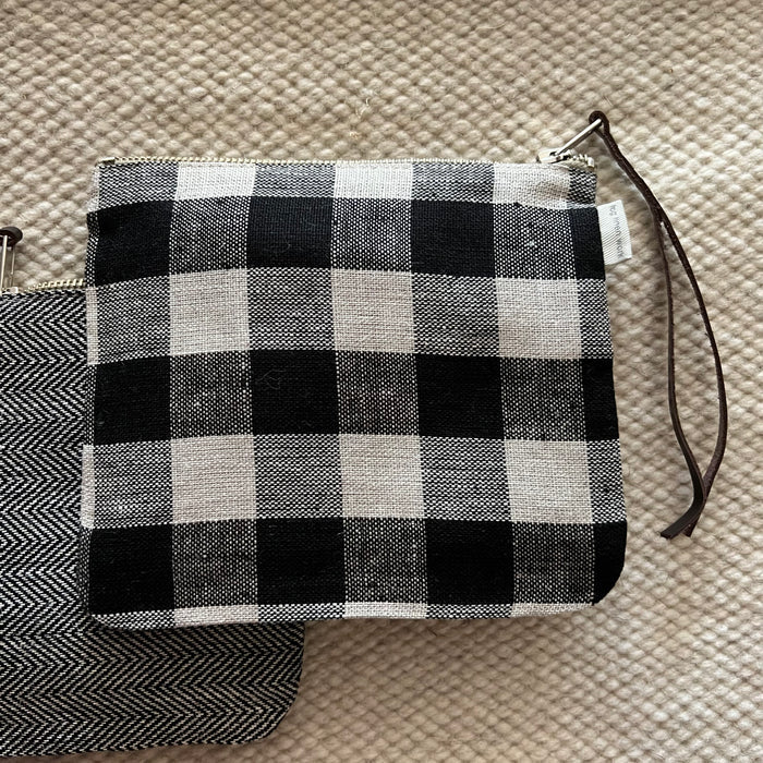 Fog Linen Canna Pouch | Natural Check
