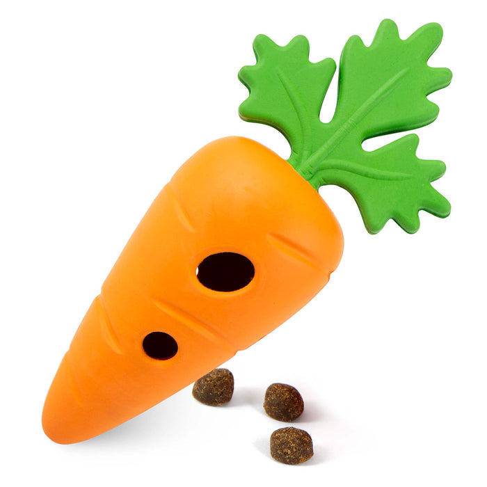 Jeffers Baby Carrot Natural Rubber Treat Dispensing Dog Dental Chew Toy - I7QA - Multi - Small - 1 - 2