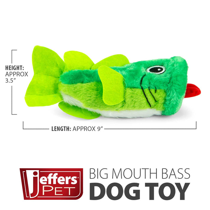Jeffers Big Mouth Bass Plush Squeaker Dog Toy - I7W1 - 1 ct - 3