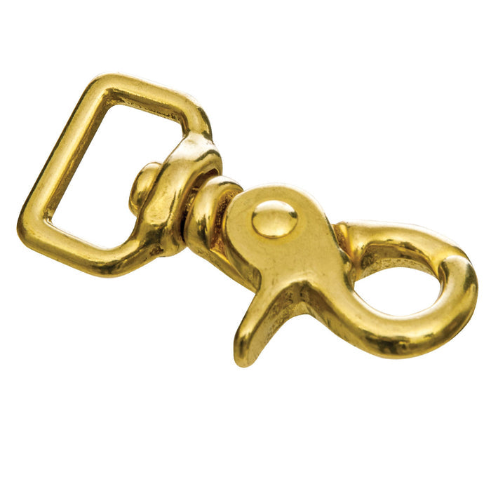 Jeffers Brass Trigger Snap with Square Swivel Eye - IAAF - 5/8" x 2 - 1/2" - Single - 3