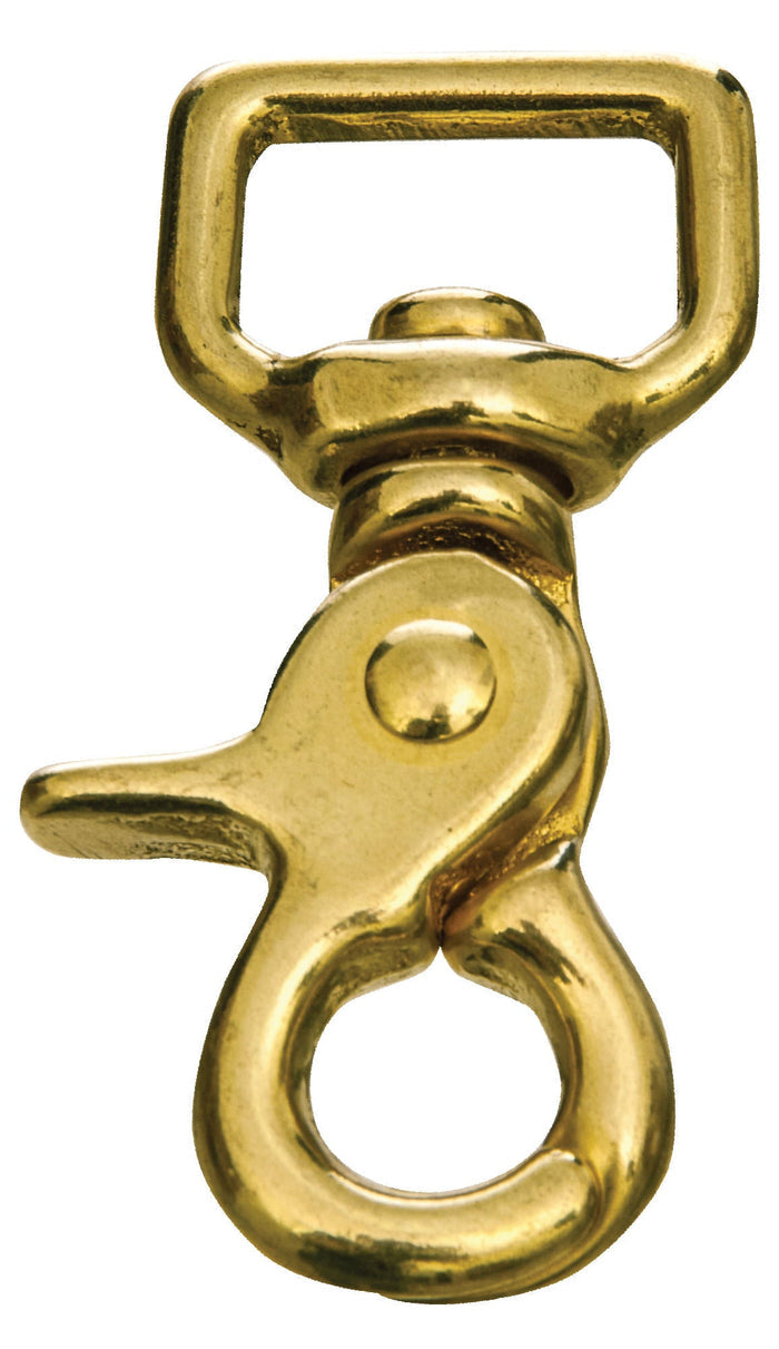 Jeffers Brass Trigger Snap with Square Swivel Eye - IAAF - 5/8" x 2 - 1/2" - Single - 4