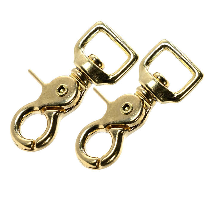 Jeffers Brass Trigger Snap with Square Swivel Eye - IAAF-2 - 5/8" x 2 - 1/2" - 2 Pack - 5
