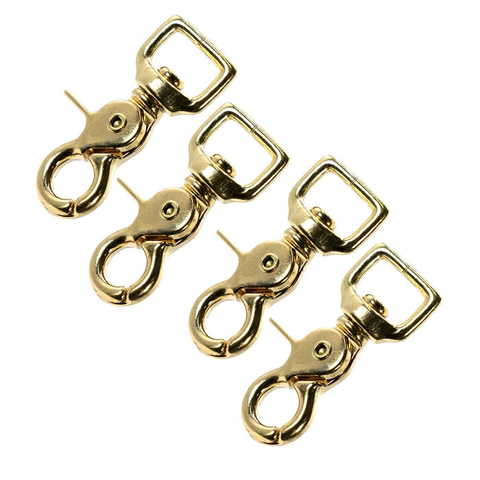 Jeffers Brass Trigger Snap with Square Swivel Eye - IAAF-4 - 5/8" x 2 - 1/2" - 4 Pack - 6