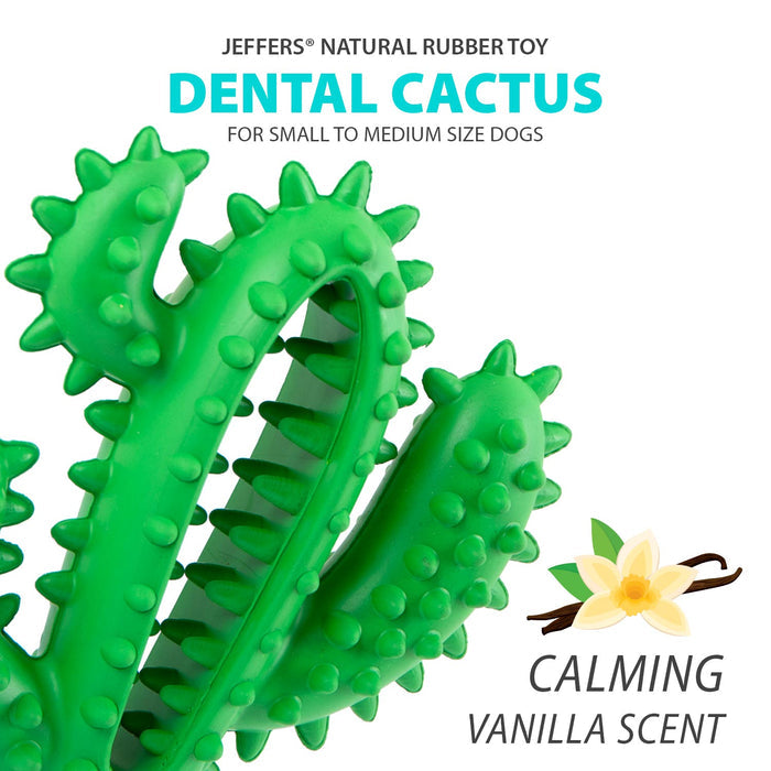 Jeffers Cactus Natural Rubber Dental Chew Toy for Dogs for Healthy Chewing Habits - I7QG - Green - Medium - 1 - 2
