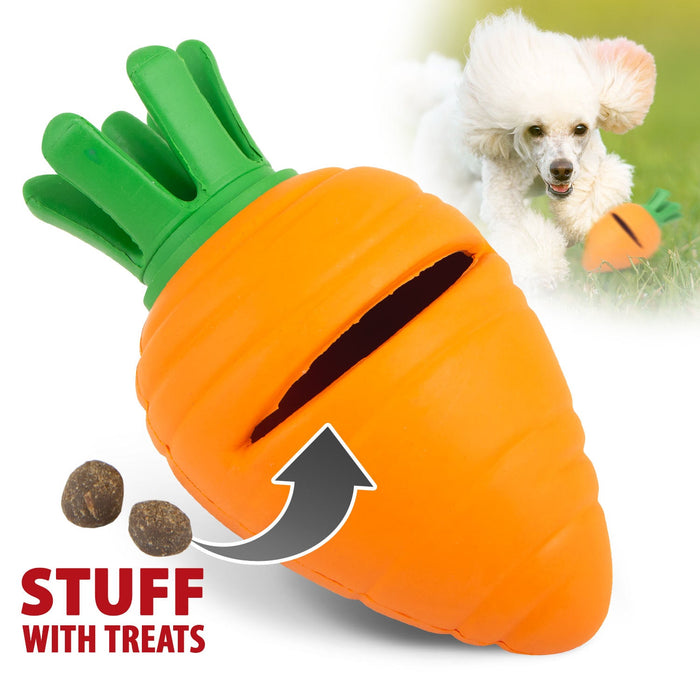 Jeffers Carrot Natural Rubber Treat Dispensing Dental Dog Chew Toy with Slit - I7QR - Multi - Medium - 1 - 1