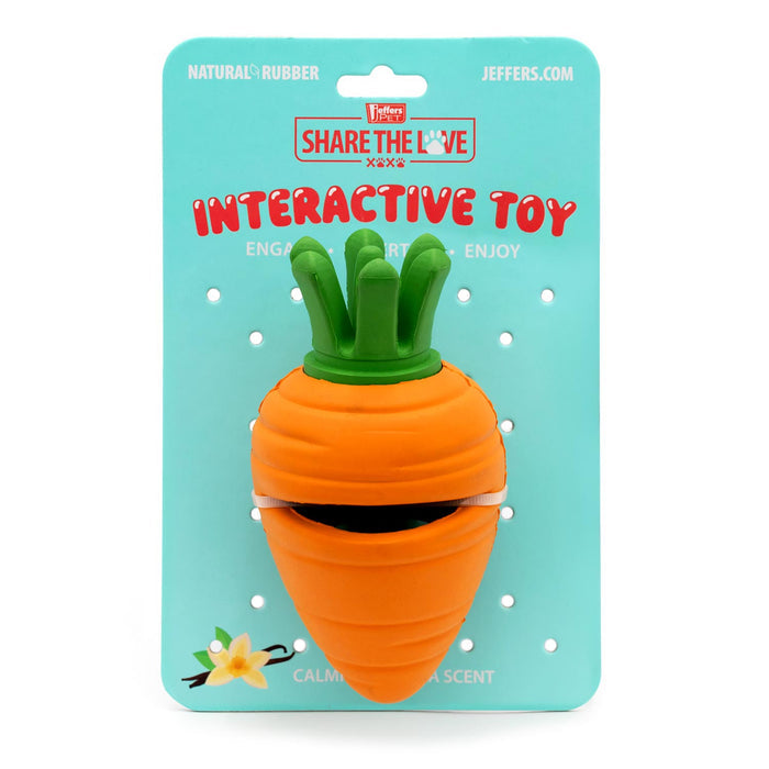 Jeffers Carrot Natural Rubber Treat Dispensing Dental Dog Chew Toy with Slit - I7QR - Multi - Medium - 1 - 7