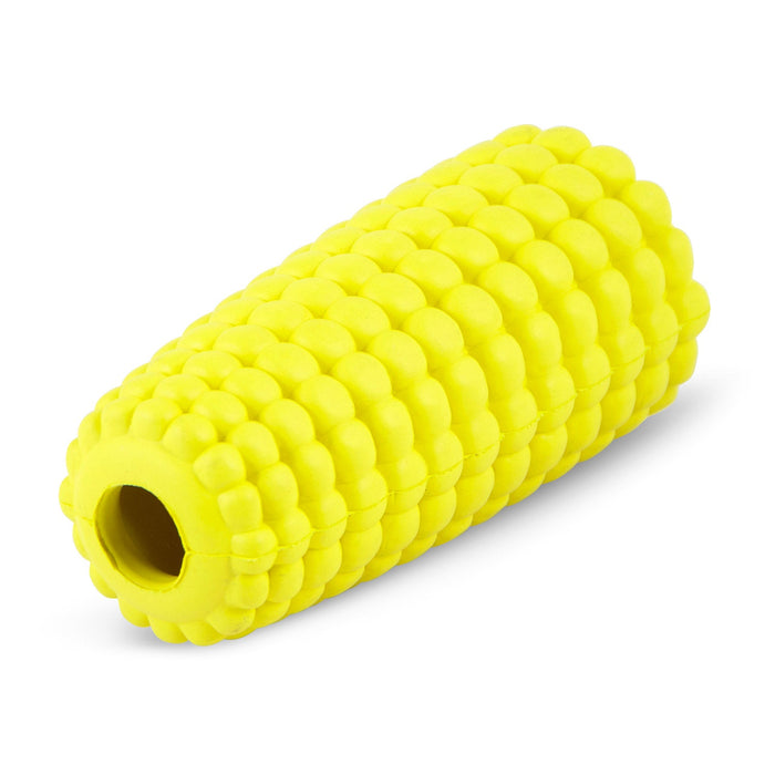 Jeffers Corn Cob Natural Rubber Stuffable Treat Dispenser Dog Dental Chew Toy - I7QW - Yellow - Medium - 1 - 8