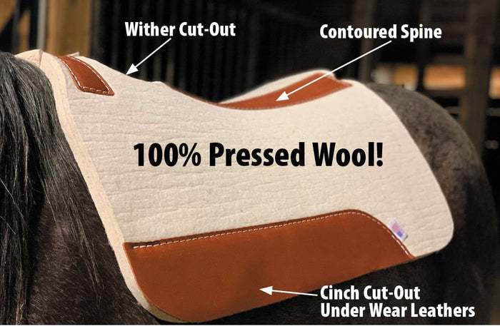 Jeffers "Dr. J" 100% Pressed Wool Contoured Barrel Saddle Pad - 1211FM - 4
