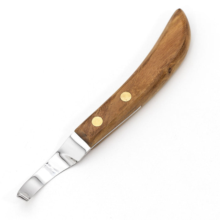 Jeffers Drop Blade Hoof Knife with Walnut Handle, Left or Right Hand Options - JIHA - Right Handed Hoof Knife - 2