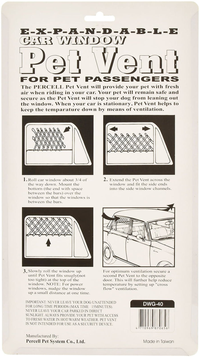 Jeffers Expandable Car Window Vent for Pet Passengers - IDML - 24"L - 2