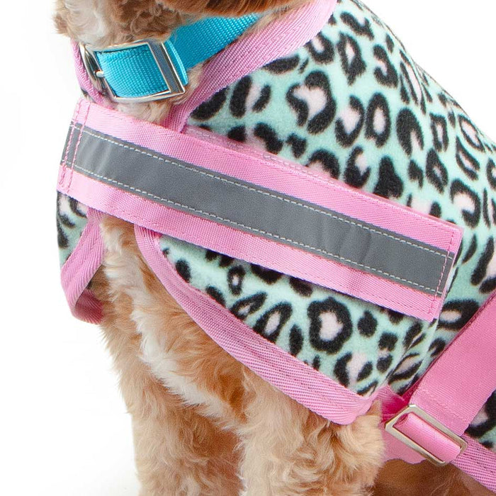 Jeffers Expression Moisture - Wicking Fleece Dog Coat - JEF2HA - Party Cheetah - 16" - 8