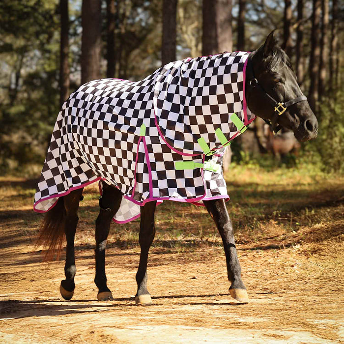Jeffers Expression Softmesh Combo Neck Horse Fly Sheet - JEF2PN - Skater Cowgirl - 66" - 2