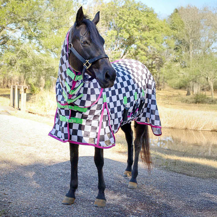 Jeffers Expression Softmesh Combo Neck Horse Fly Sheet - JEF2PN - Skater Cowgirl - 66" - 3