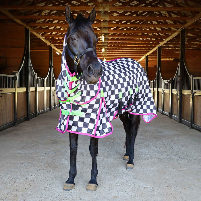 Jeffers Expression Softmesh Combo Neck Horse Fly Sheet - JEF2PN - Skater Cowgirl - 66" - 4